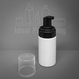 Flacon mouseur 100 ml - blanc avec pompe noir