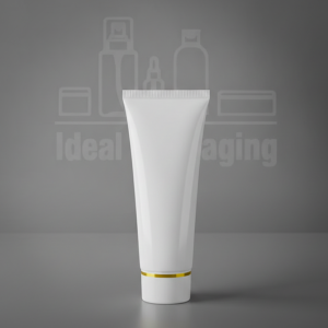 Tube blanc 50 ml avec bague dore