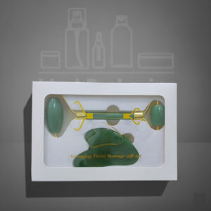 Set massage facial vert  (rouleau de jade + pierre de jade)