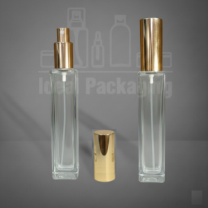 Parfum rectangle avec filtage 50 ml doré