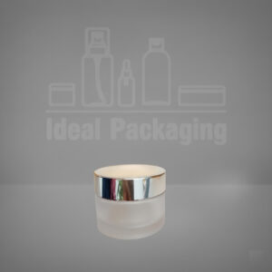 Pot en verre sable 50 gr avec couvercle argent