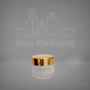 Pot en verre sablé 50 gr avec couvercle doré