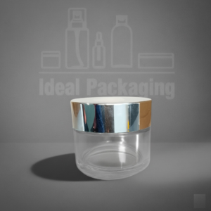 Pot en verre transparent 100 gr avec couvercle argent