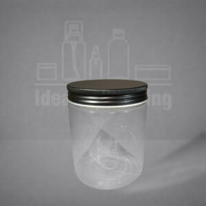 Pot pet 250 gr avec couvercle aluminium noir